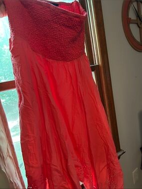 22/24 Plus Lane Bryant Strapless Coral Pink Sun Dress